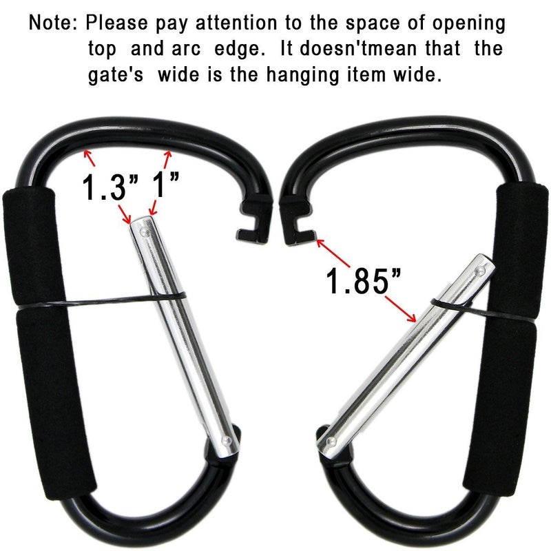 BanYakong Stroller Hooks by Baby,2 pcs Carabiner Stroller Hook Organizer for Hanging Purses, Diaper Bag, Shopping Bags. Clip Fits Single/Twin Travel Systems, Car Seats and Joggers (Blue) - Image 4